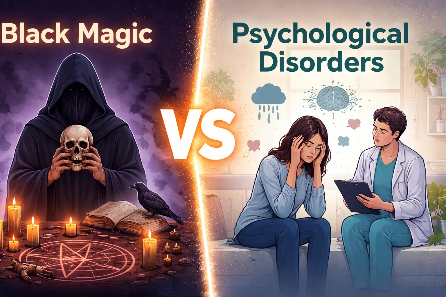 Black magic vs psychological disorders